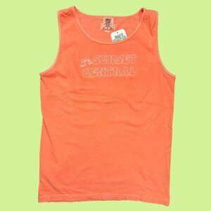Inner Thoughts Orange "Take Me To Sunset Central" Embroidered Tank Top